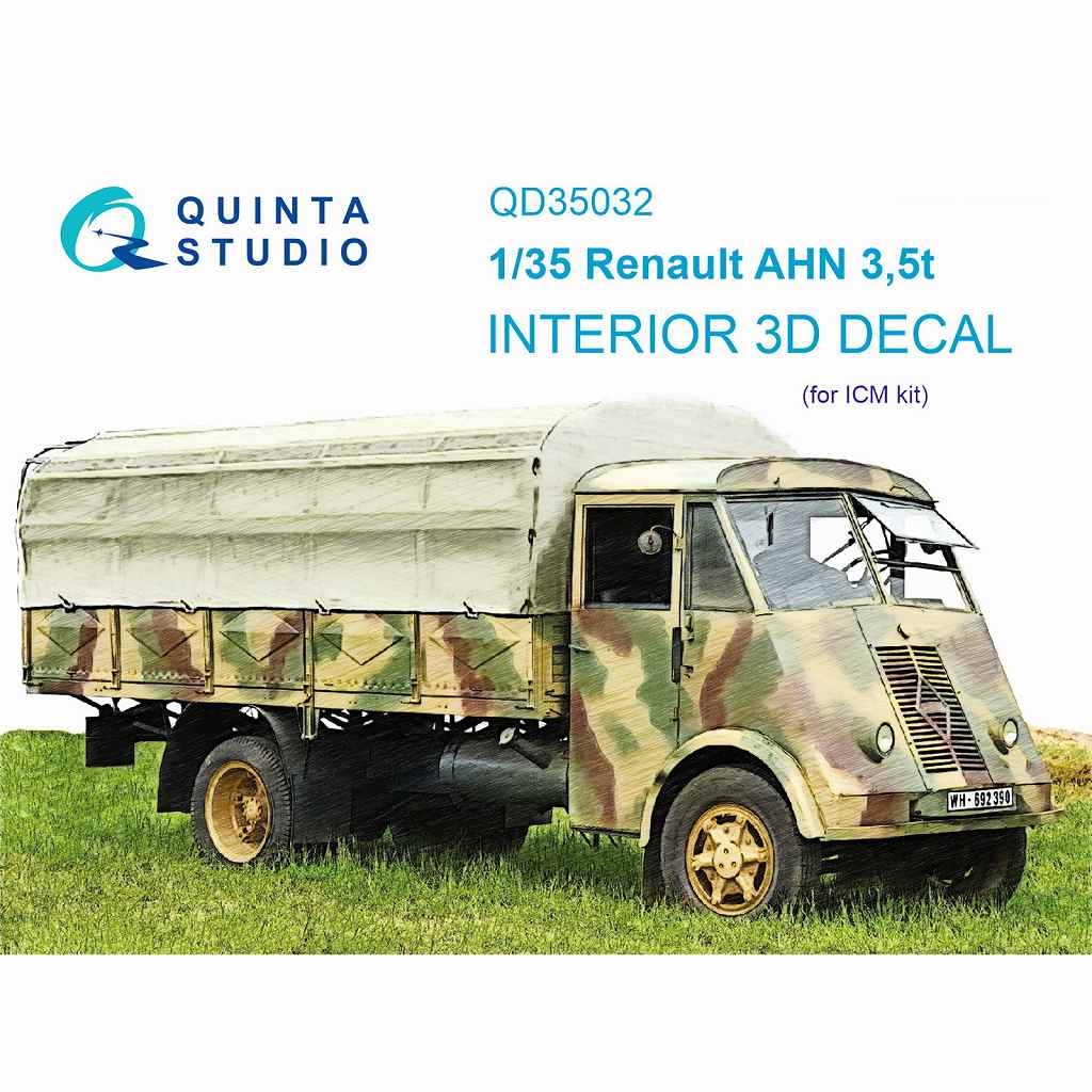 【新製品】QD35032 1/35 ルノー AHN 3.5t カラー内装3Dデカール (ICM用)