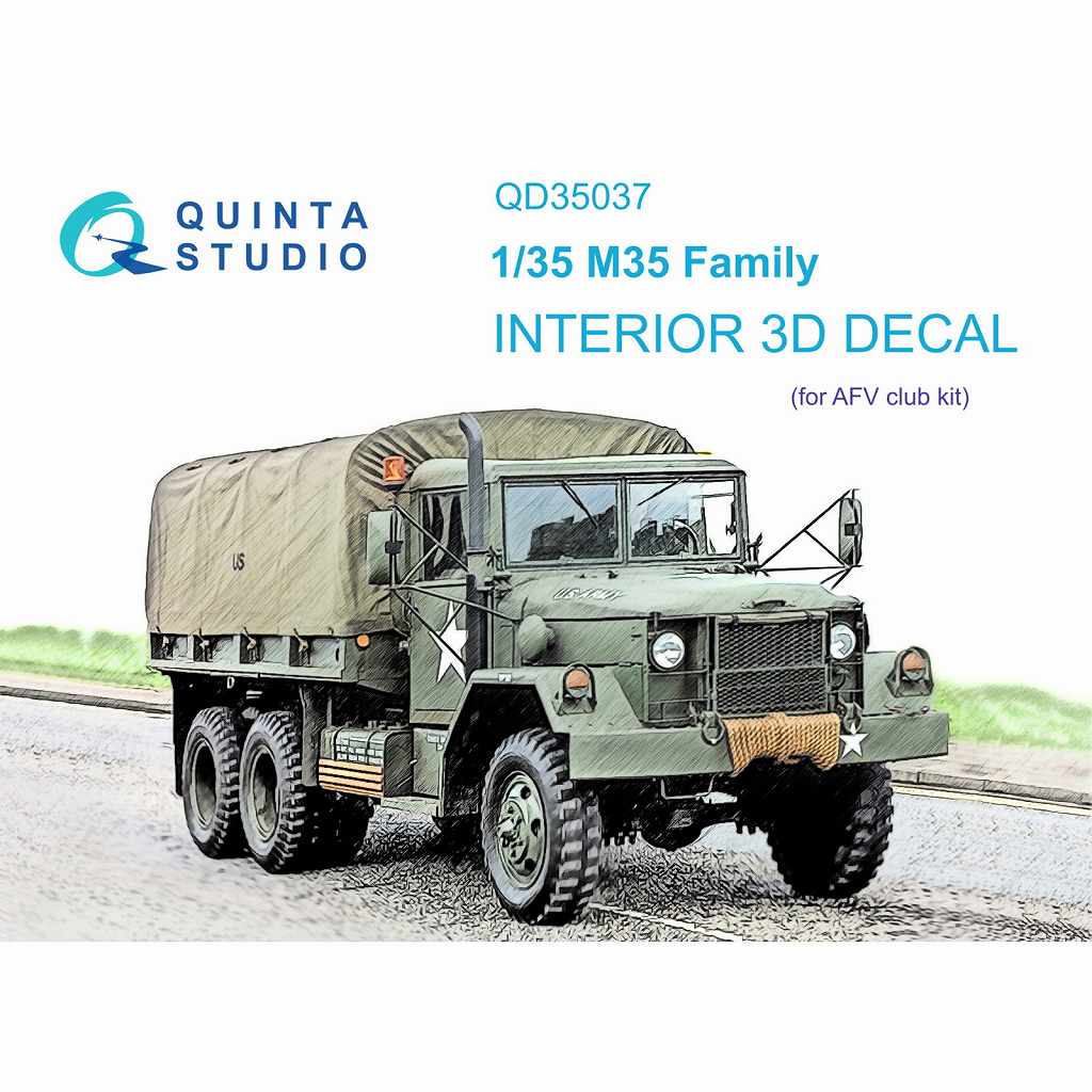 【新製品】QD35037 1/35 M35 2.5tトラック カラー内装3Dデカール (AFVクラブ用)