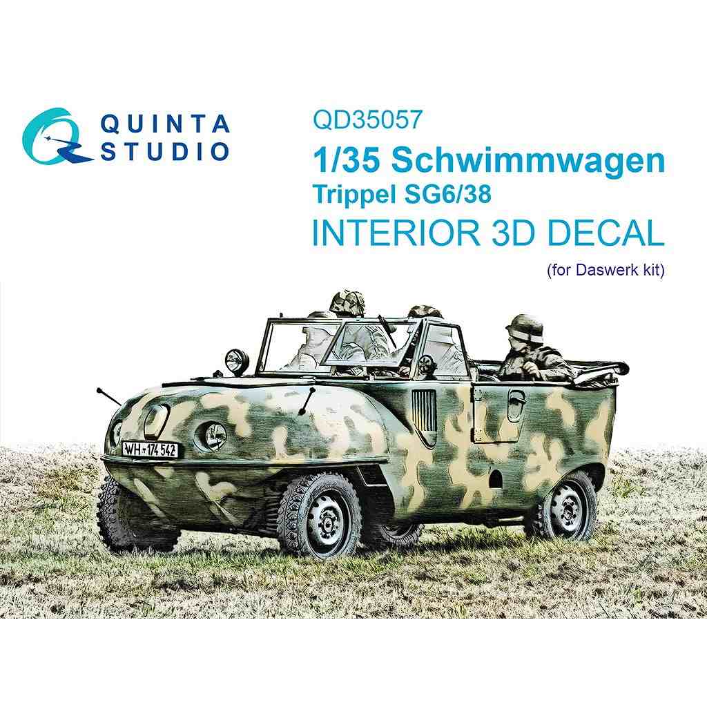【新製品】QD35057 1/35 シュビムワーゲン トリッペル SG6/38 カラー内装3Dデカール (ダス・ヴェルク用)