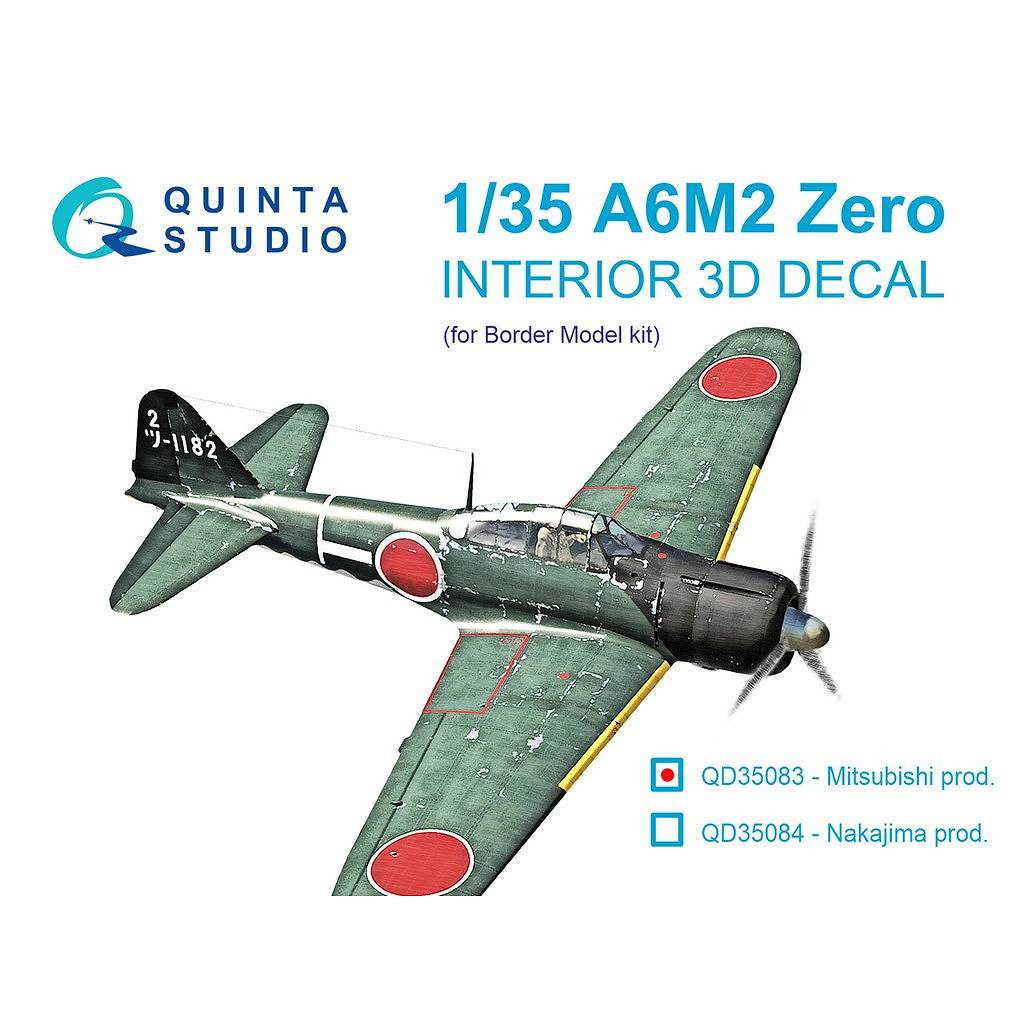 【新製品】QD35083 1/35 三菱 A6M2 零式艦上戦闘機 二一型 三菱生産型 内装カラー3Dデカール(ボーダーモデル用)