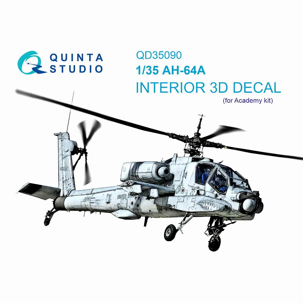 【新製品】QD35090 1/35 AH-64A アパッチ カラー内装3Dデカール (アカデミー用)