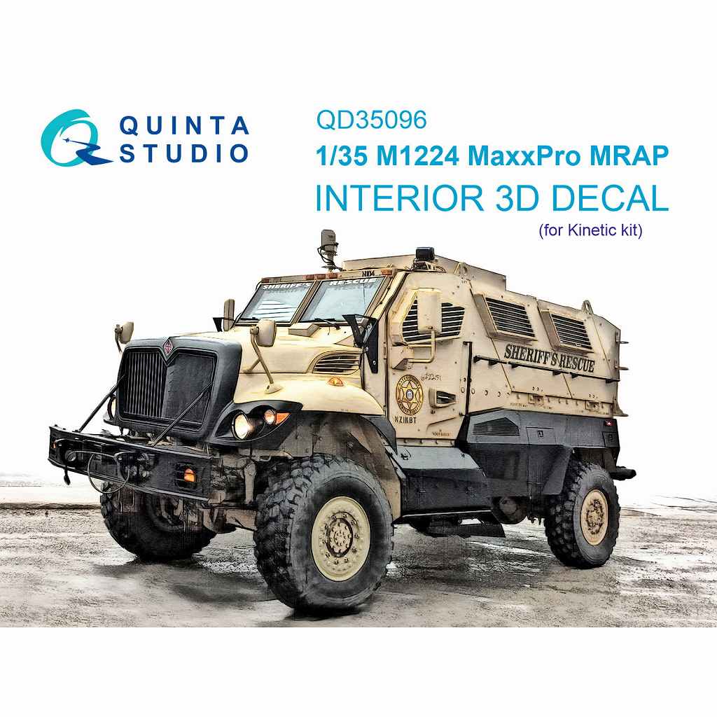 【新製品】QD35096 1/35 M1224 マックスプロ MRAP カラー内装3Dデカール (キネティック用)