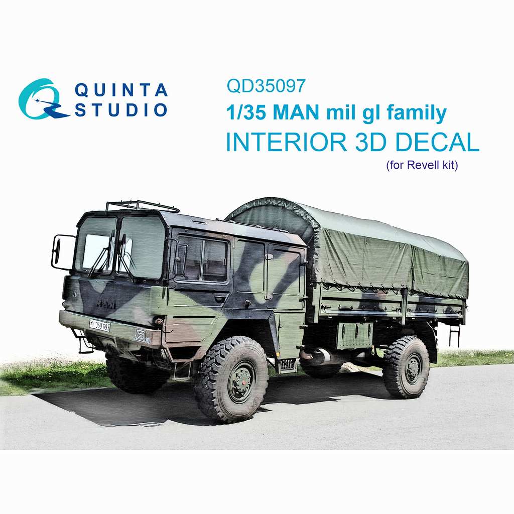 【新製品】QD35097 1/35 MAN mil gl 6×6 トラック カラー内装3Dデカール (レベル用)