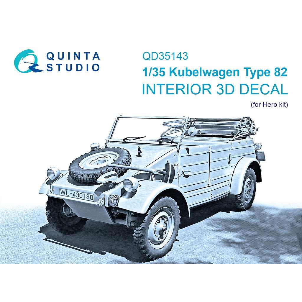 【新製品】QD35143 1/35 キューベルワーゲン タイプ82 内装カラー3Dデカール(ヒーローホビーキッツ用)
