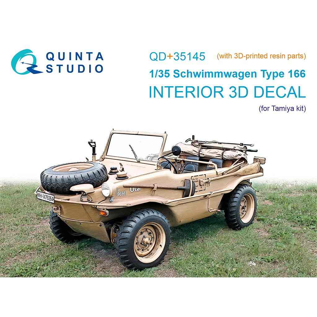 【新製品】QD+35145 1/35 シュビムワーゲン タイプ166 内装カラー3Dデカール(タミヤ用) (3Dプリント製パーツ付)
