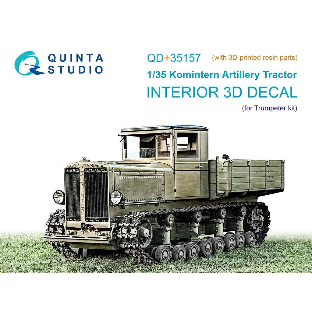 【新製品】QD+35157 1/35 砲兵トラクター コミンテルン 内装カラー3Dデカール(トランぺッター用) (3Dプリント製パーツ付)