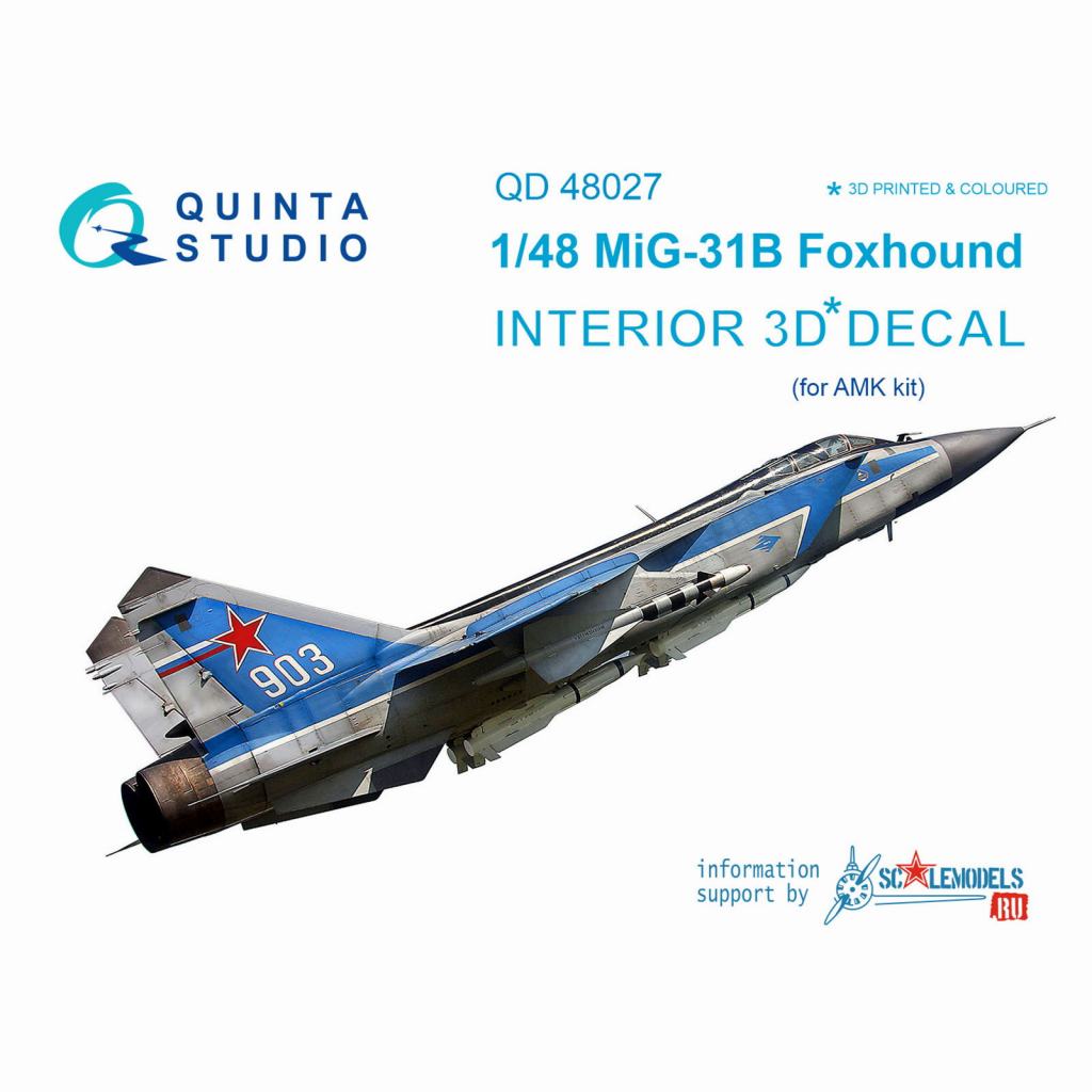 【再入荷】QD48027 1/48 ミグ MiG-31B フォックスハウンド 内装3Dデカール (AMK用)