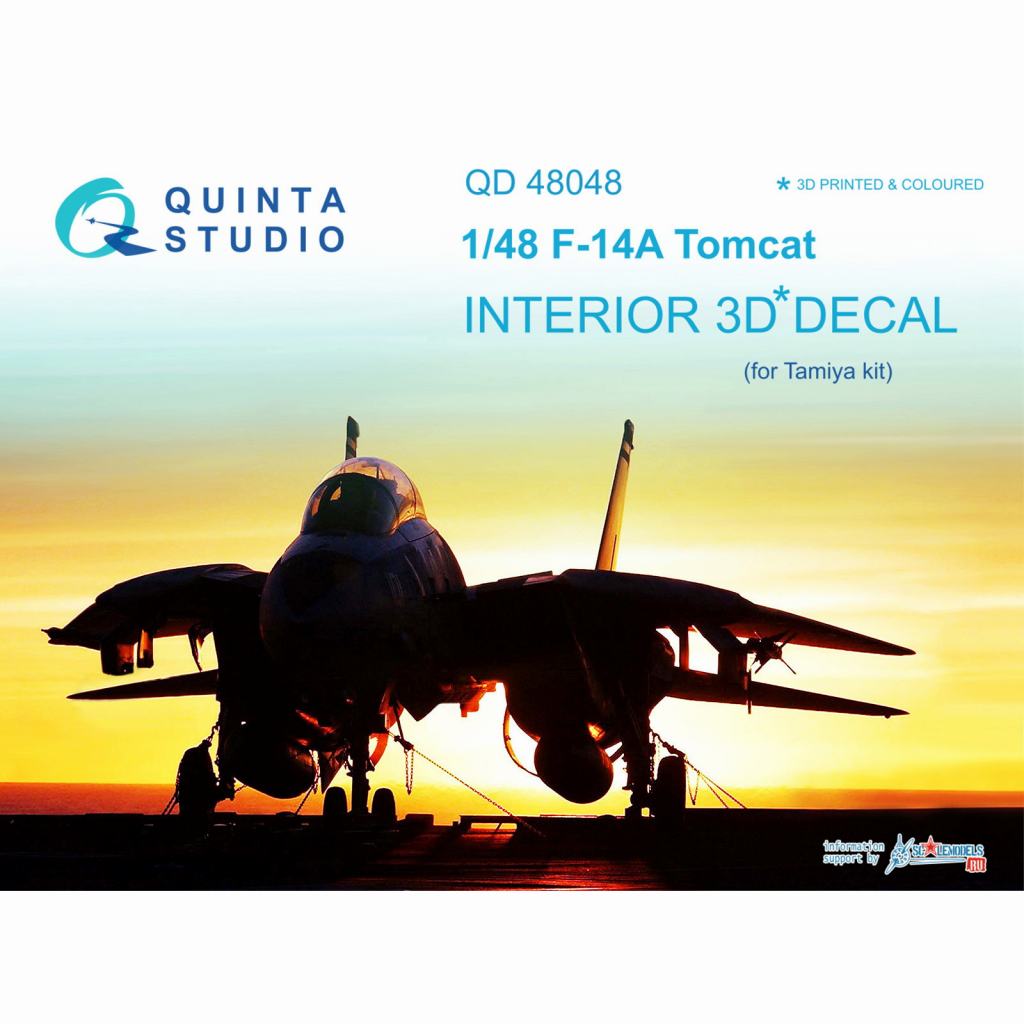 【再入荷】QD48048 1/48 グラマン F-14A トムキャット 内装3Dデカール (タミヤ用)