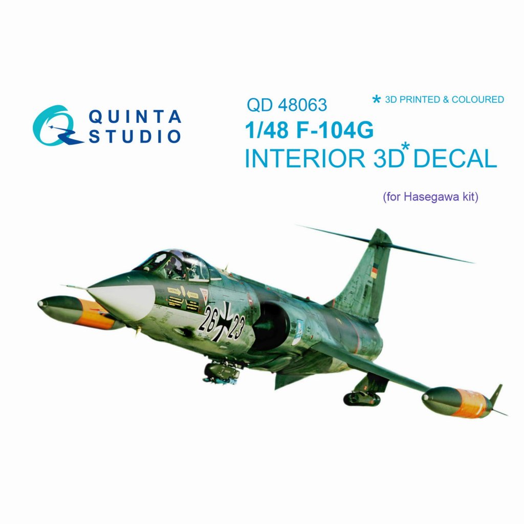【新製品】QD48063 1/48 ロッキード F-104G スターファイター 内装3Dデカール (ハセガワ用)