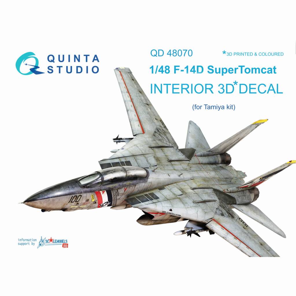 【新製品】QD48070 1/48 グラマン F-14D スーパートムキャット 内装3Dデカール (タミヤ用)