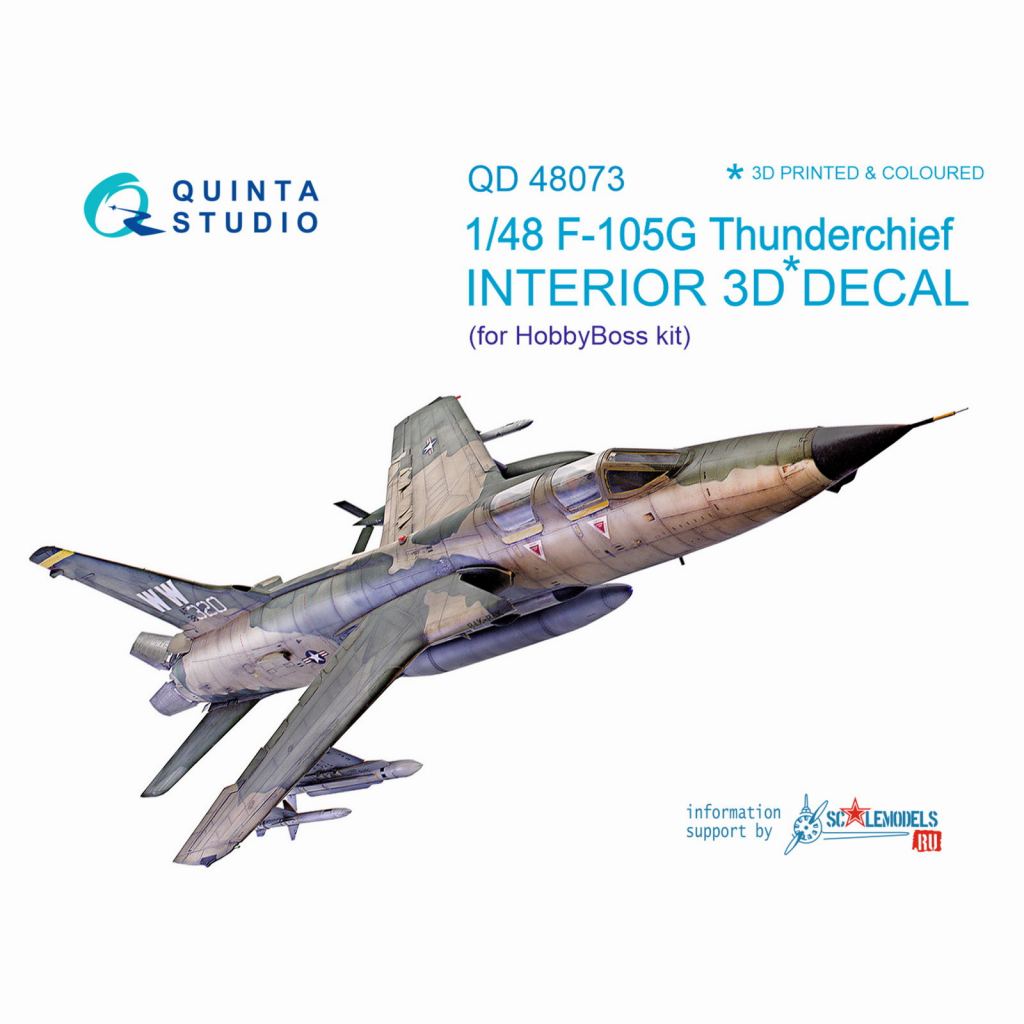 【新製品】QD48073 1/48 リパブリック F-105G サンダーチーフ 内装3Dデカール (ホビーボス用)