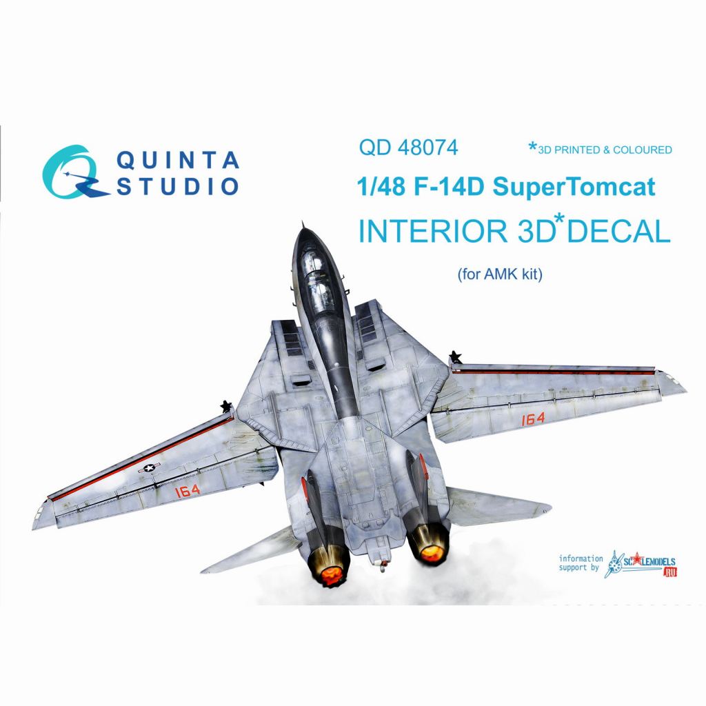 【再入荷】QD48074 1/48 グラマン F-14D スーパートムキャット 内装3Dデカール (AMK用)