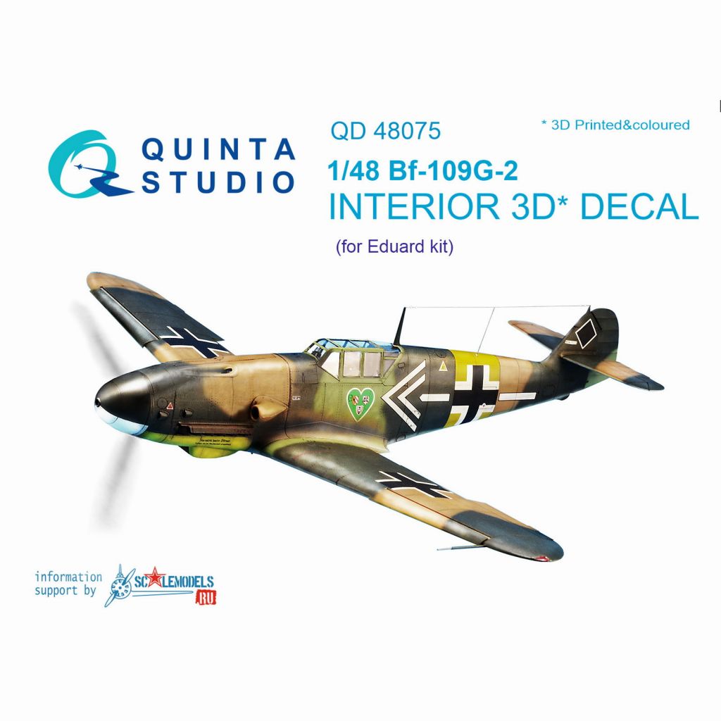 【新製品】QD48075 1/48 メッサーシュミット Bf109G-2 内装3Dデカール (エデュアルド用)