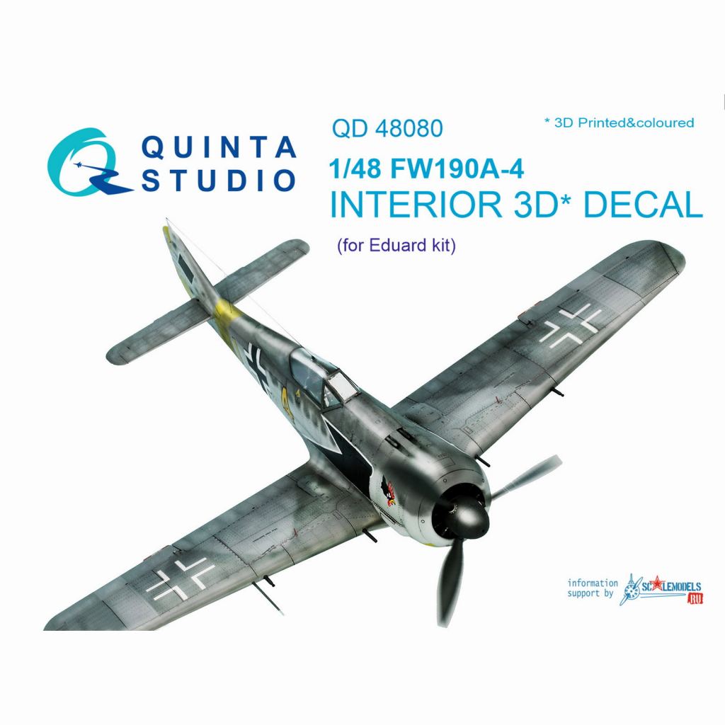 【新製品】QD48080 1/48 フォッケウルフ Fw190A-4 内装3Dデカール (エデュアルド用)