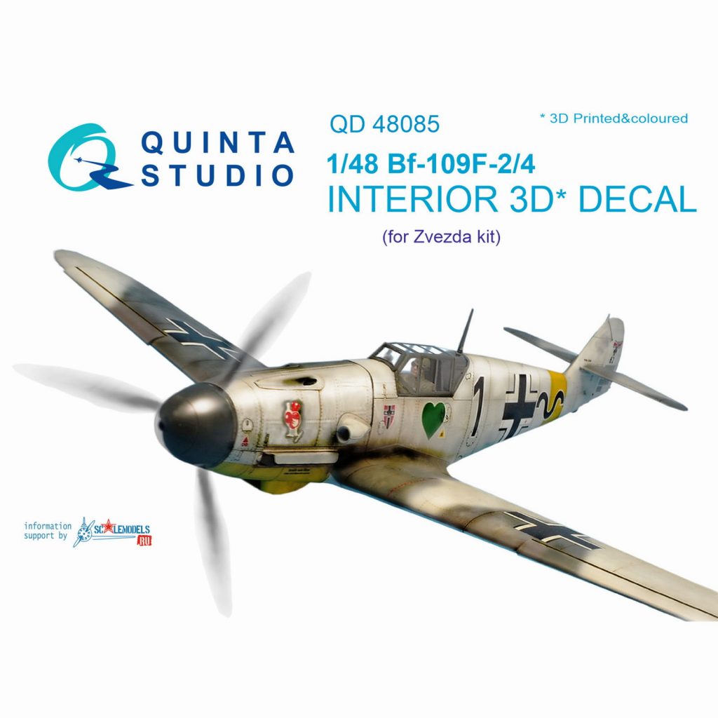 【新製品】QD48085 1/48 メッサーシュミット Bf109F-2/F-4 内装3Dデカール (ズベズダ用)