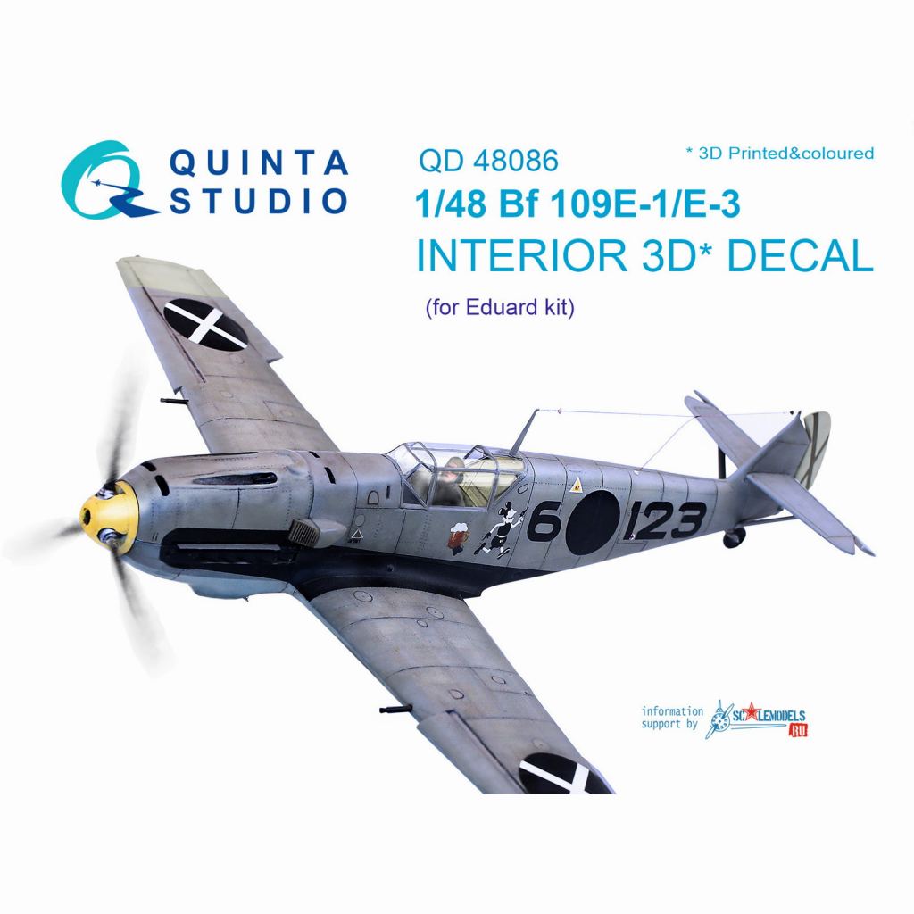 【新製品】QD48086 1/48 メッサーシュミット Bf109E-1/E-3 内装3Dデカール (エデュアルド用)