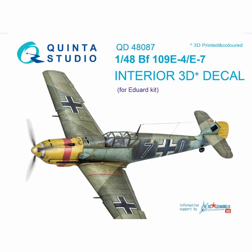 【新製品】QD48087 1/48 メッサーシュミット Bf109E-4/E-7 内装3Dデカール (エデュアルド用)