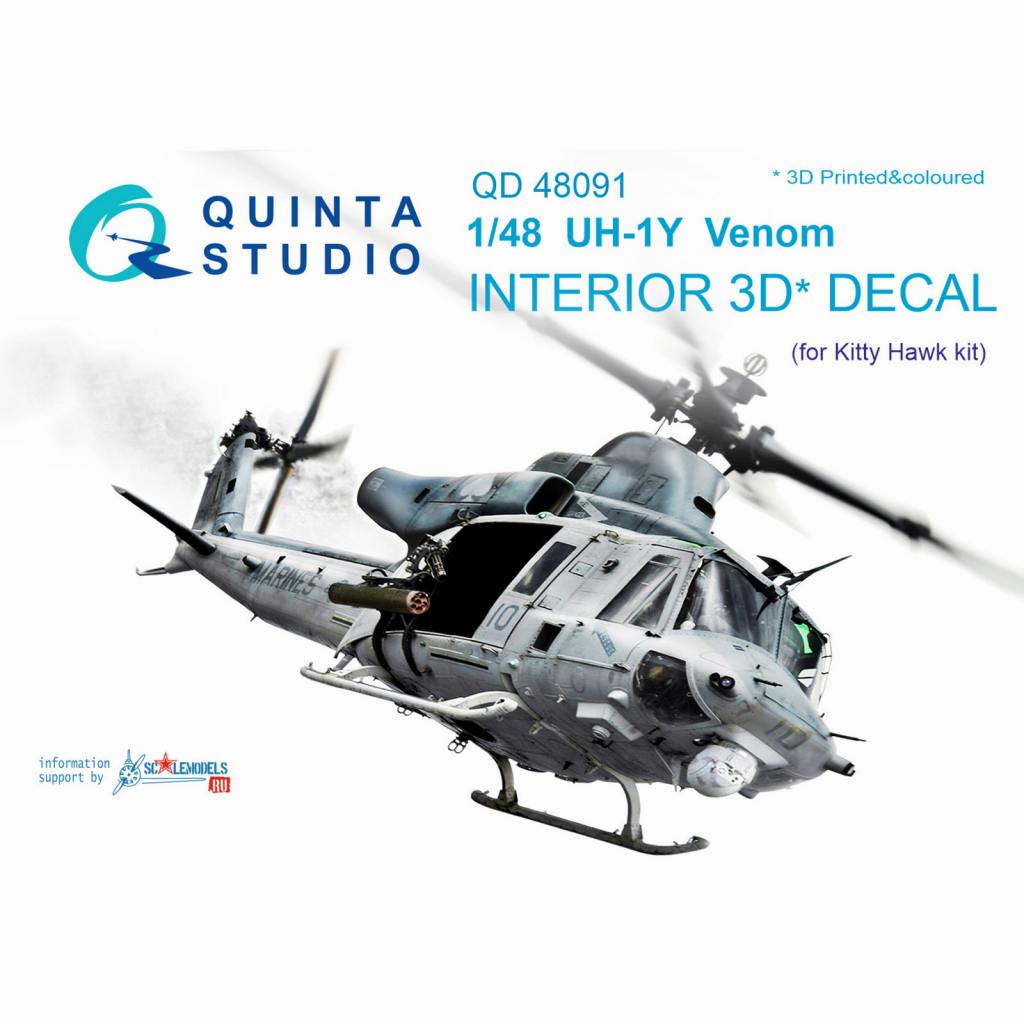 【新製品】QD48091 1/48 ベル UH-1Y ヴェノム 内装3Dデカール (キティホーク用)