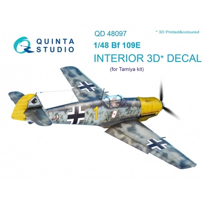 【新製品】QD48097 1/48 メッサーシュミット Bf109E 内装3Dデカール (タミヤ用)