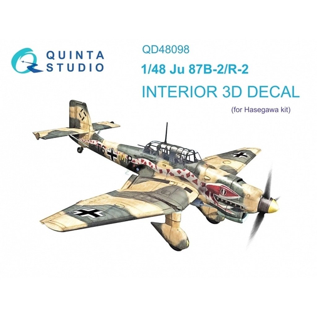 【新製品】QD48098 1/48 ユンカース Ju87B-2/R-2 スツーカ 内装3Dデカール (ハセガワ用)
