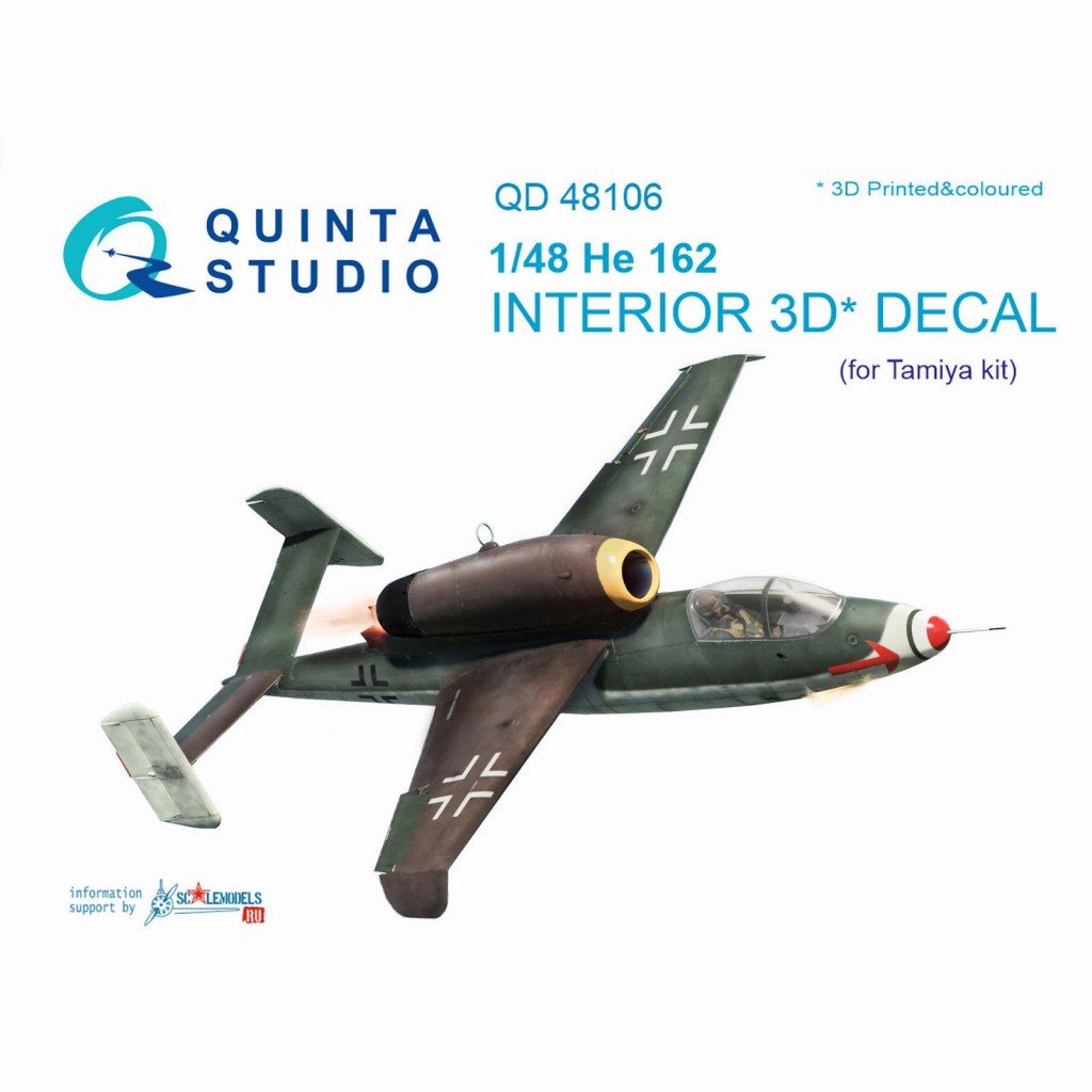 【新製品】QD48106 1/48 ハインケル He162 サラマンダー 内装3Dデカール (タミヤ用)