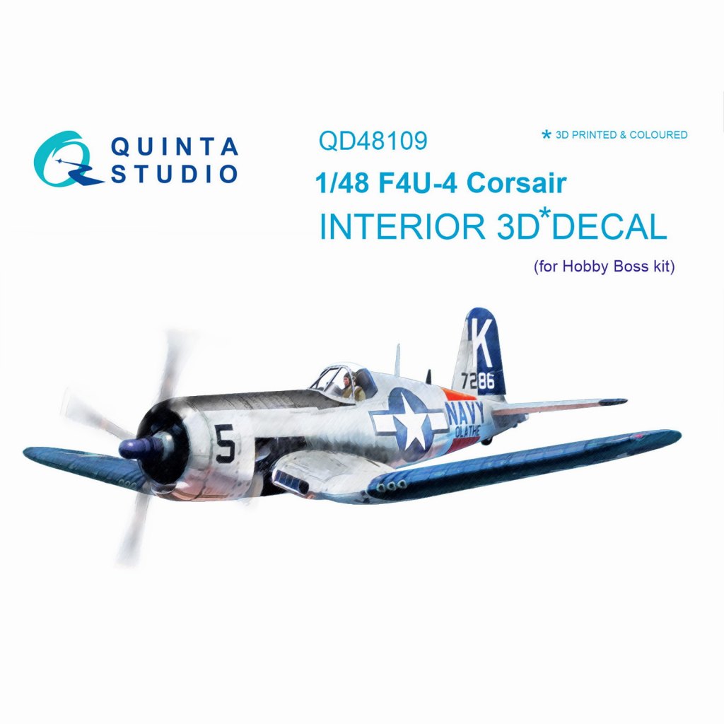 【新製品】QD48109 1/48 ヴォート F4U-4 コルセア 内装3Dデカール (ホビーボス用)