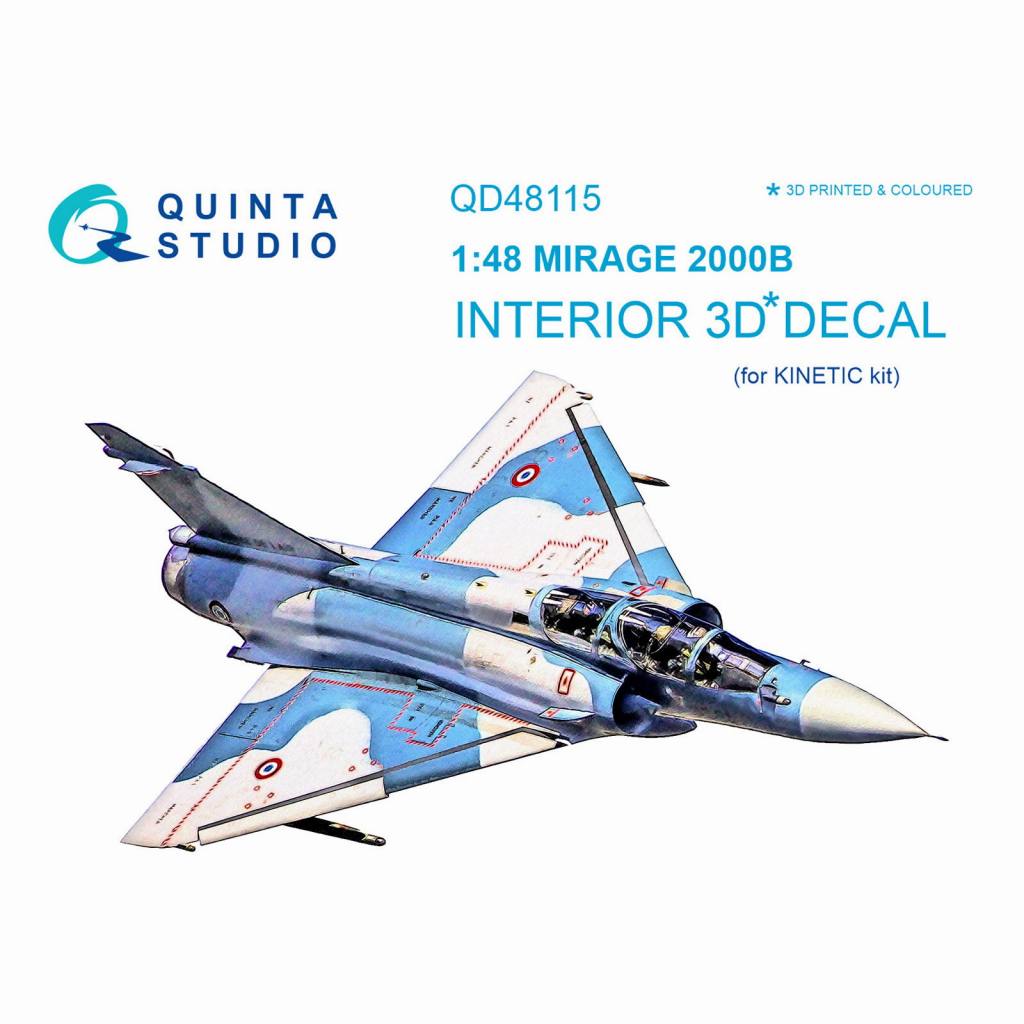 【新製品】QD48115 1/48 ダッソー ミラージュ2000B 内装3Dデカール (キネティック用)