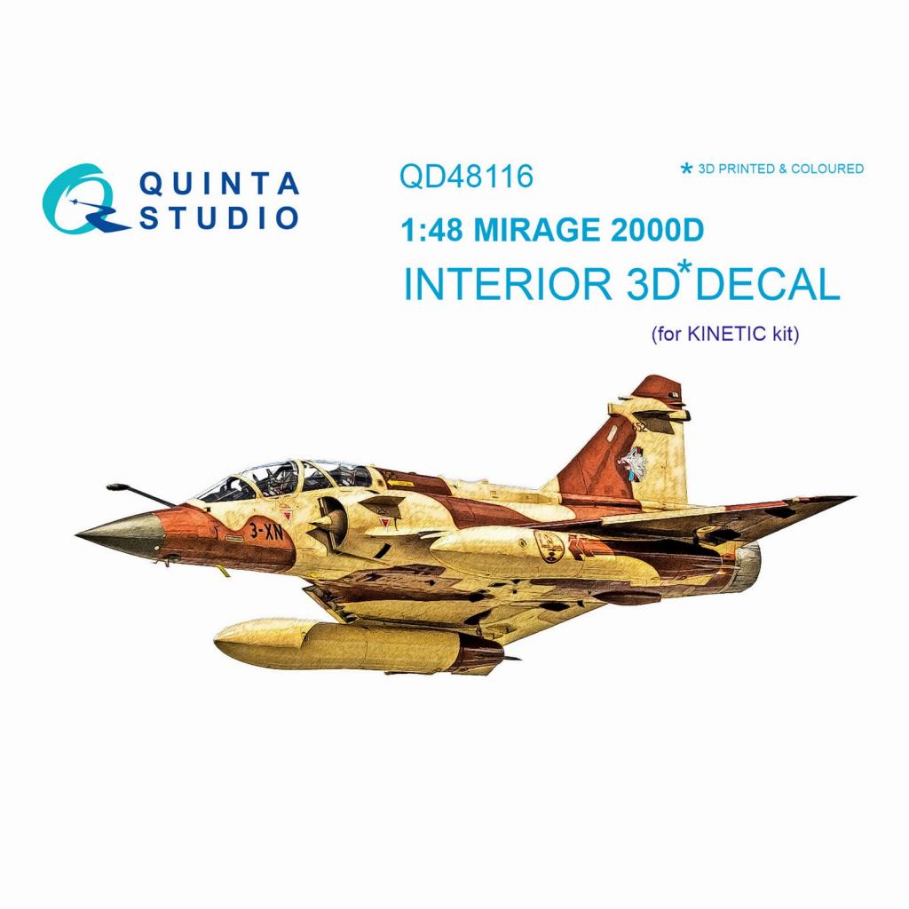 【新製品】QD48116 1/48 ダッソー ミラージュ2000D 内装3Dデカール (キネティック用)