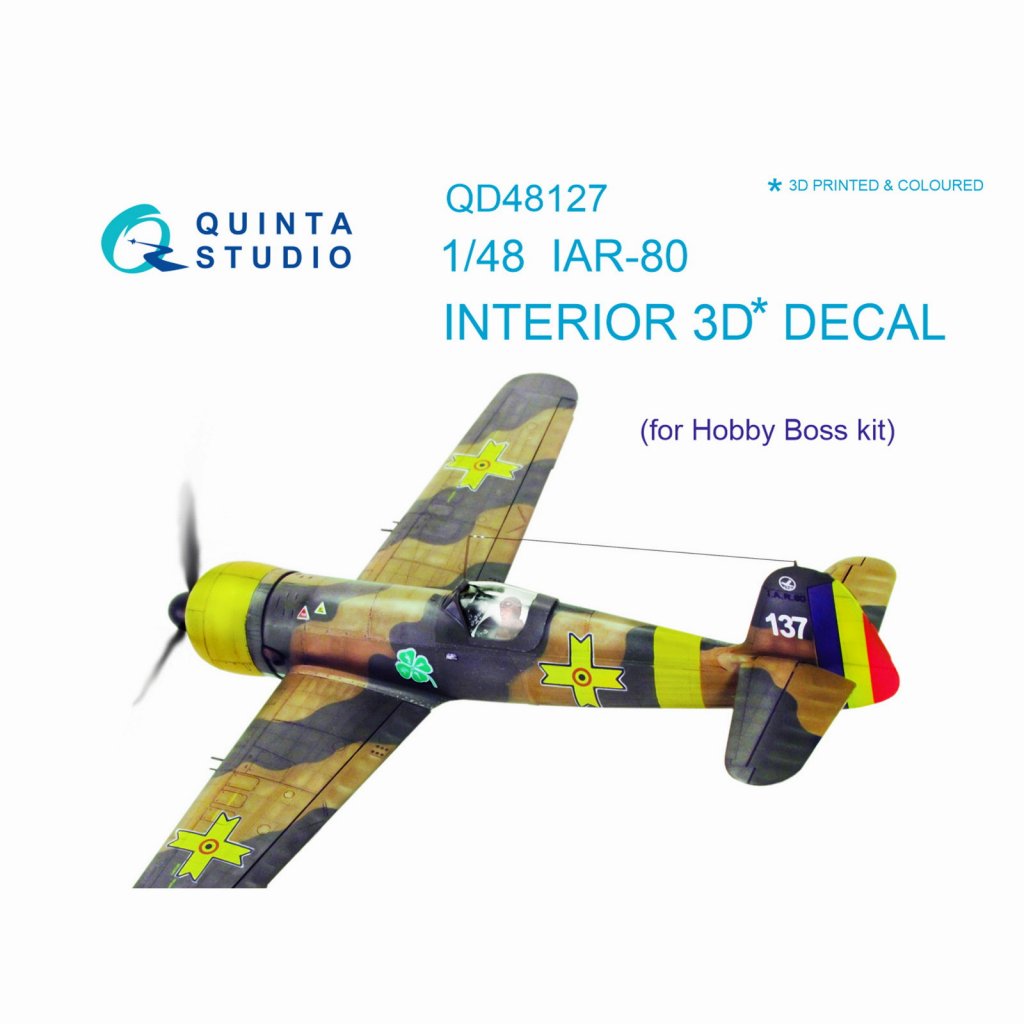 【新製品】QD48127 1/48 IAR-80 内装3Dデカール (ホビーボス用)