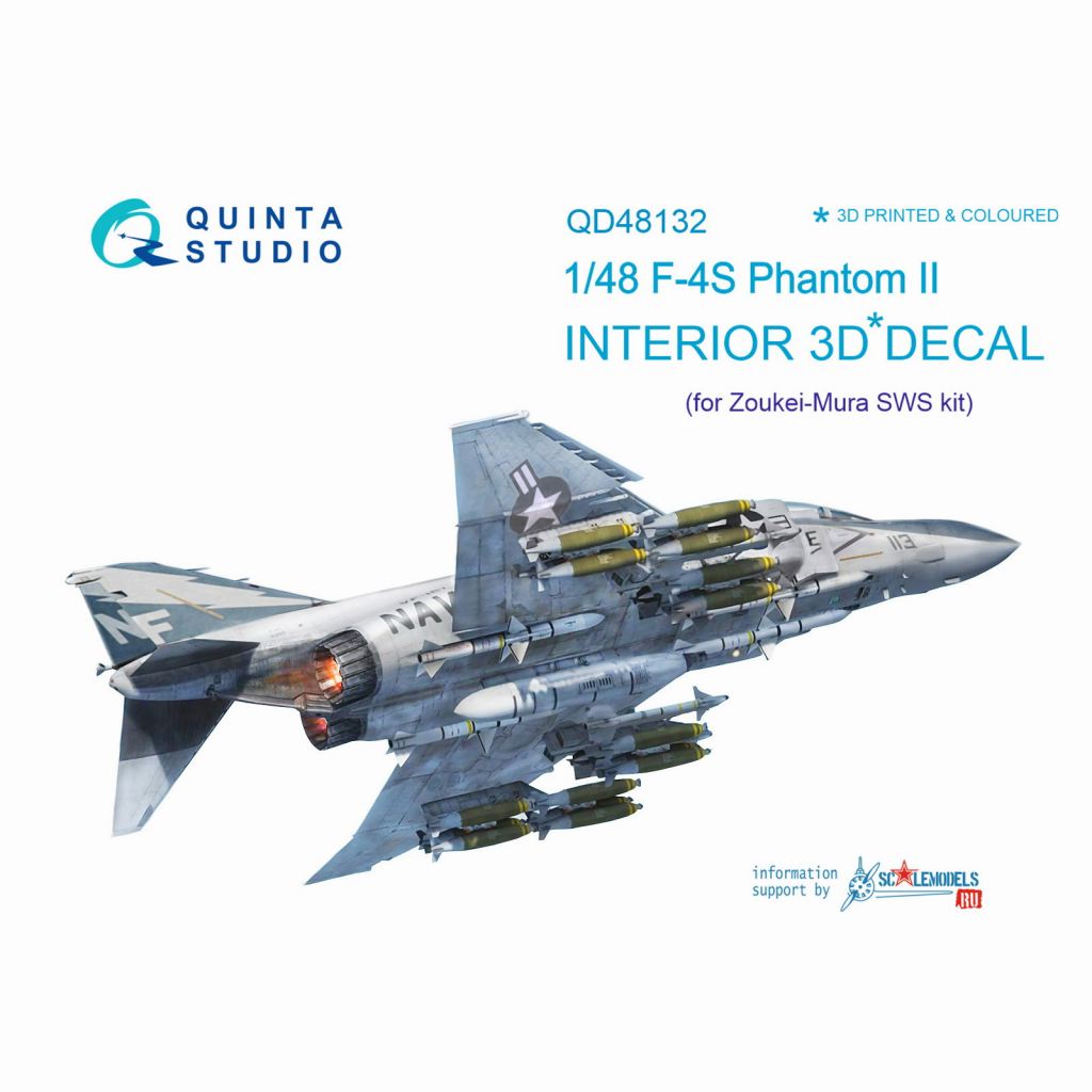 【新製品】QD48132 1/48 マクドネル・ダグラス F-4S ファントムII 内装3Dデカール (造形村用)