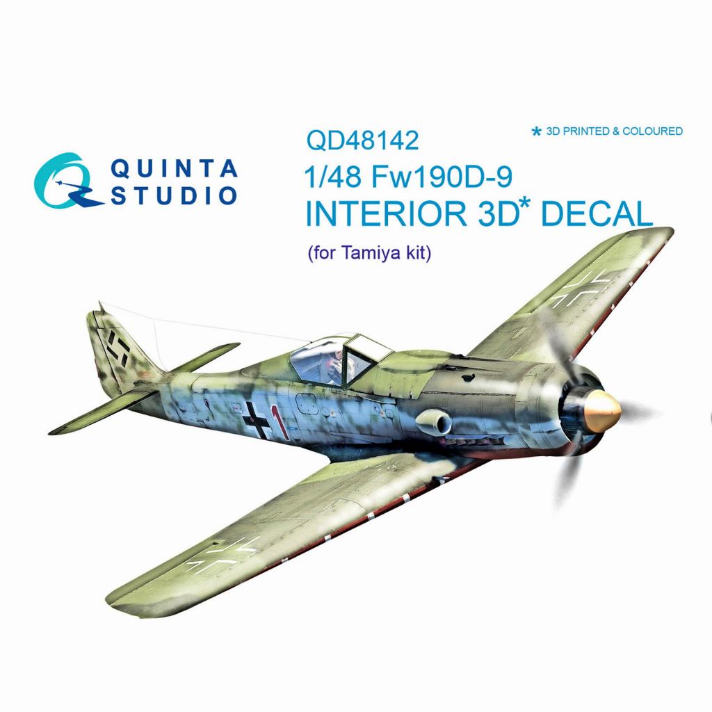 【新製品】QD48142 1/48 フォッケウルフ Fw190D-9 内装3Dデカール (タミヤ用)