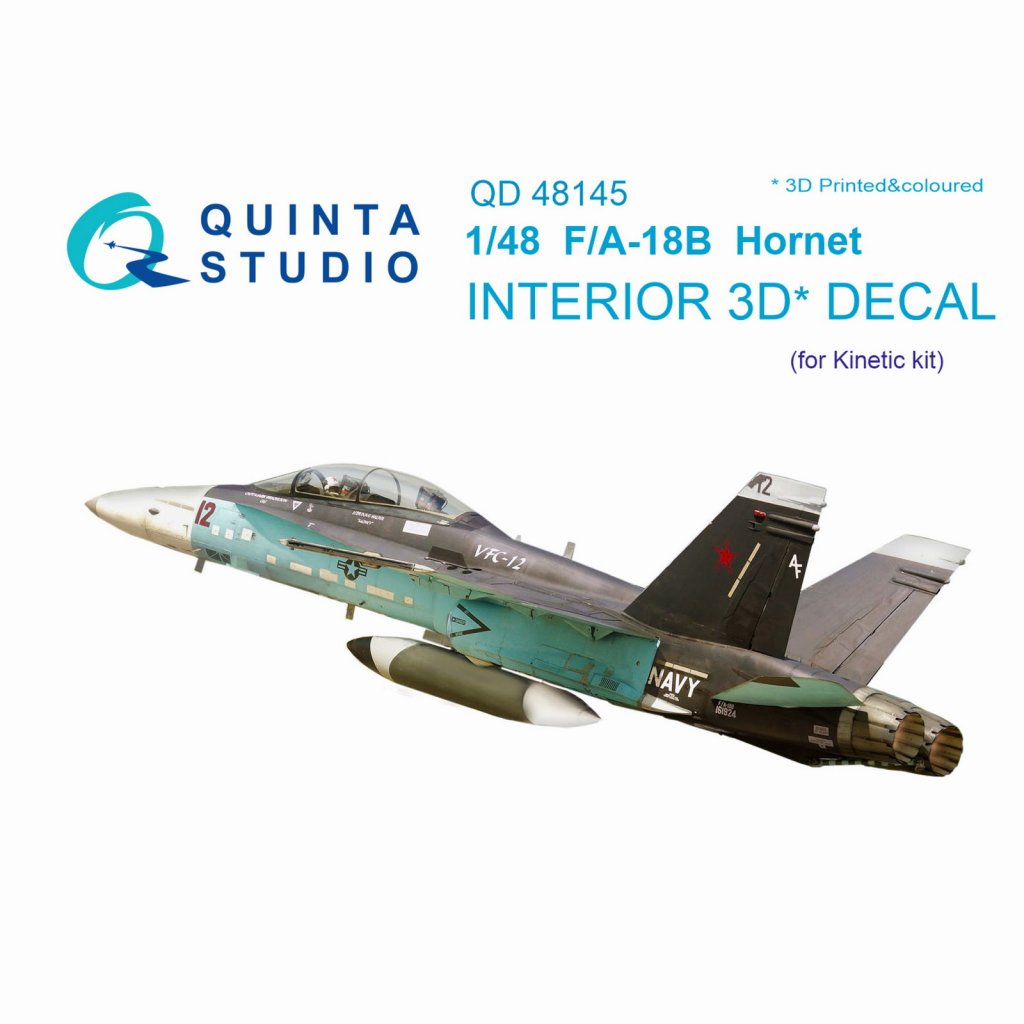 【再入荷】QD48145 1/48 マクドネル・ダグラス F/A-18B ホーネット 内装3Dデカール (キネティック用)