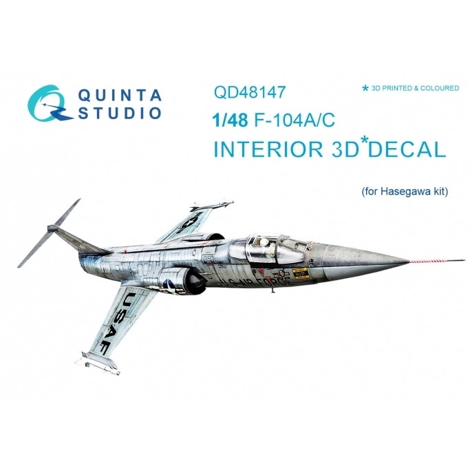 【新製品】QD48147 1/48 ロッキード F-104A/C スターファイター 内装3Dデカール (ハセガワ用)