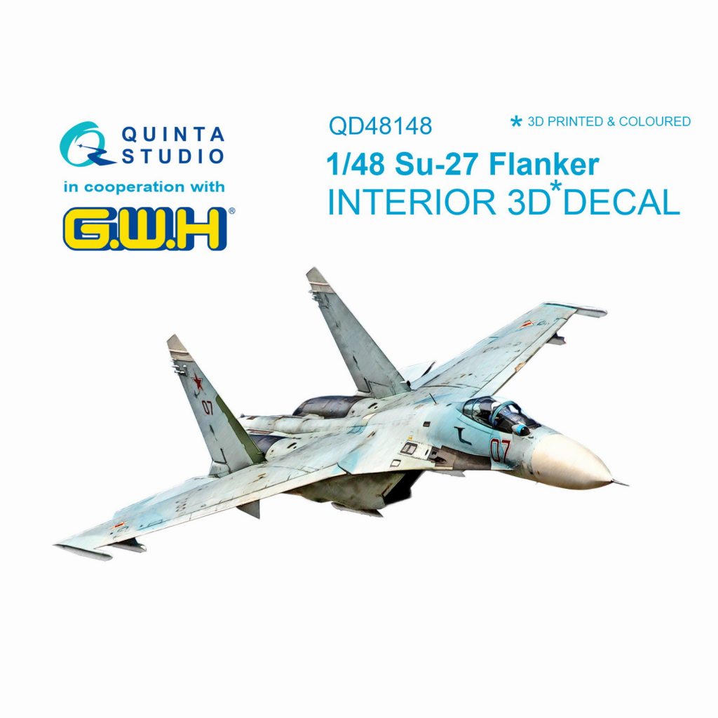 【新製品】QD48148 1/48 スホーイ Su-27 フランカー 内装3Dデカール (グレートウォールホビー用)