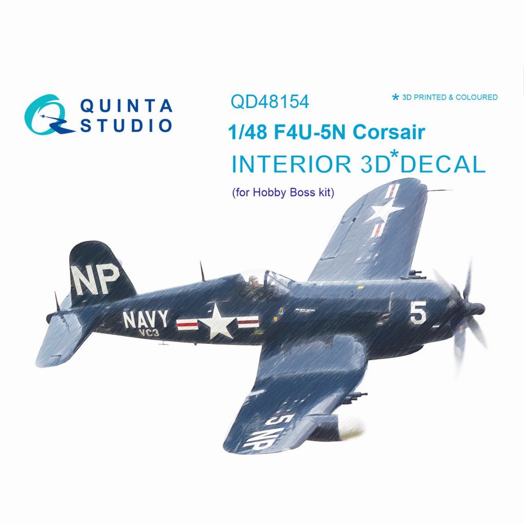 【新製品】QD48154 1/48 ヴォート F4U-5N コルセア 内装3Dデカール (ホビーボス用)