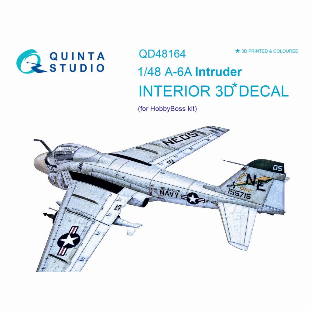 【新製品】QD48164 1/48 グラマン A-6A イントルーダー 内装3Dデカール (ホビーボス用)