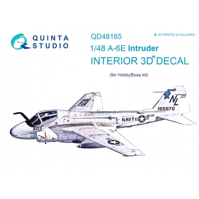 【新製品】QD48165 1/48 グラマン A-6E イントルーダー 内装3Dデカール (ホビーボス用)