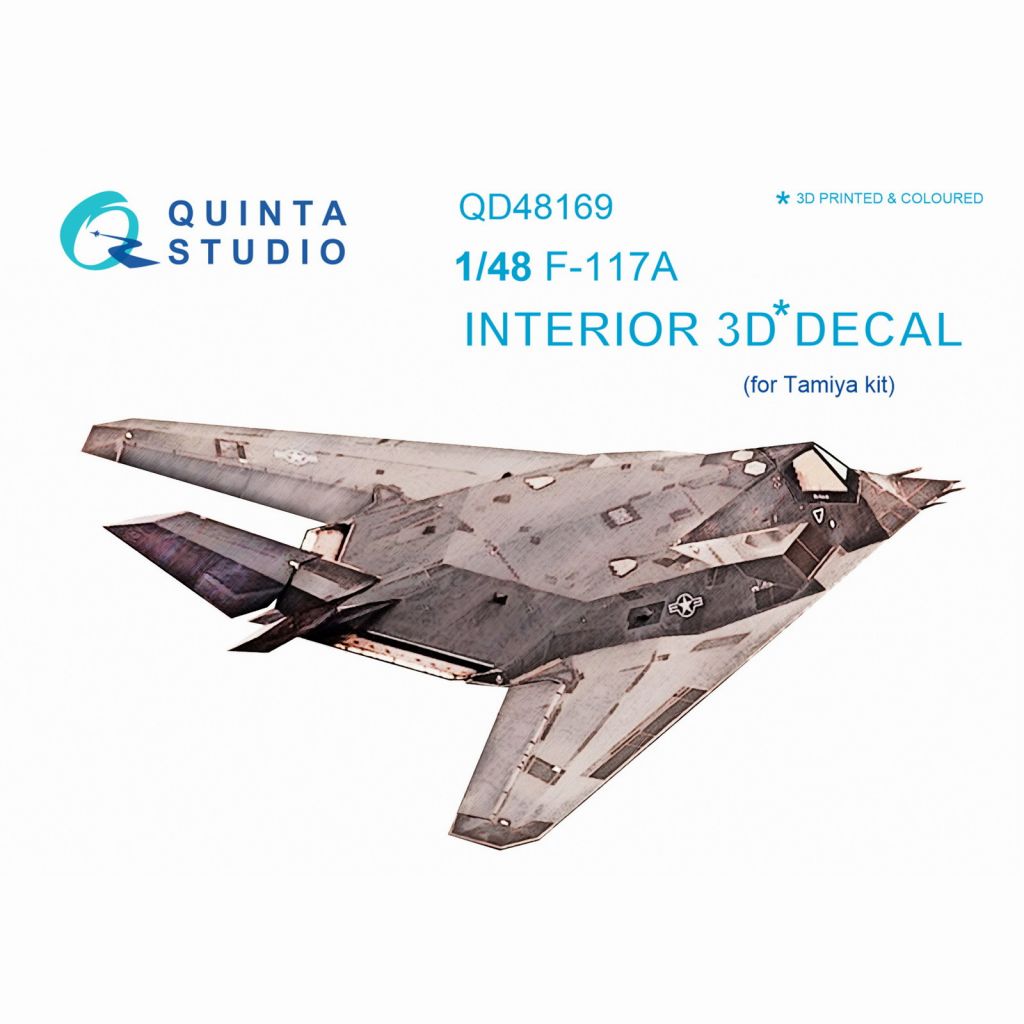 【新製品】QD48169 1/48 ロッキード F-117A ナイトホーク 内装3Dデカール (タミヤ用)