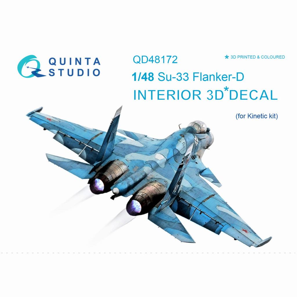 【新製品】QD48172 1/48 スホーイ Su-33 フランカー 内装3Dデカール (キネティック用)