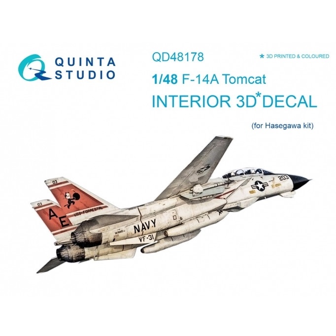 【新製品】QD48178 1/48 グラマン F-14A トムキャット 内装3Dデカール (ハセガワ用)