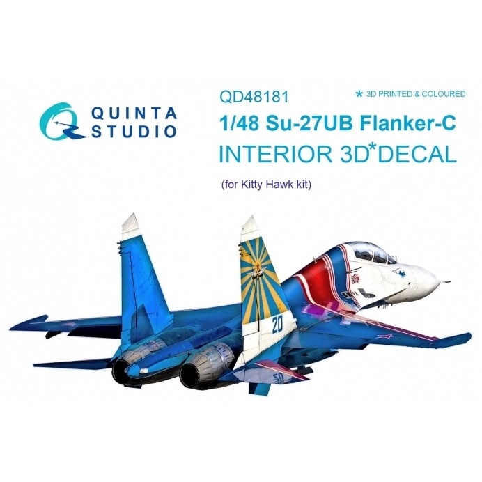 【新製品】QD48181 1/48 スホーイ Su-27UB フランカー 内装3Dデカール (キティホーク用)