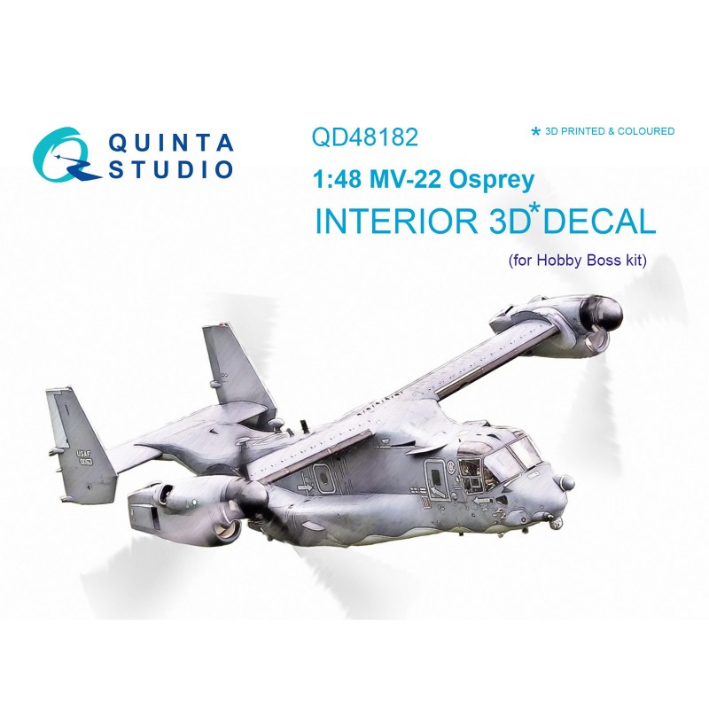 【新製品】QD48182 1/48 ボーイング MV-22 オスプレイ 内装3Dデカール(ホビーボス用)
