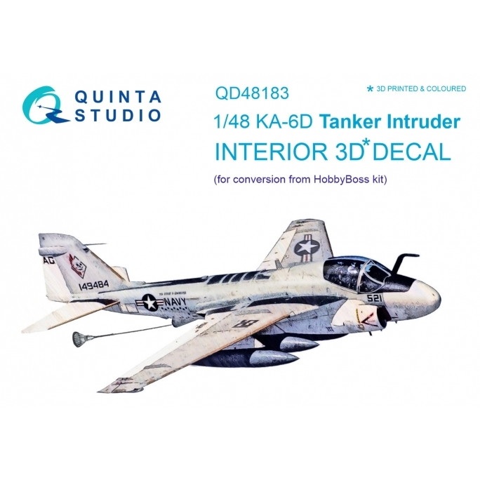 【新製品】QD48183 1/48 グラマン A-6D イントルーダー 内装3Dデカール (ホビーボス用)