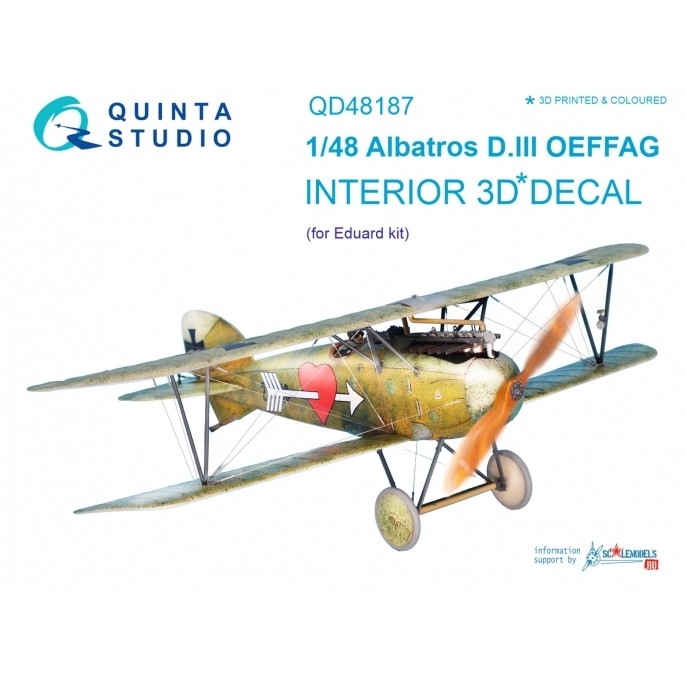 【新製品】QD48187 1/48 アルバトロス D.III OEFFAG内装3Dデカール (エデュアルド用)