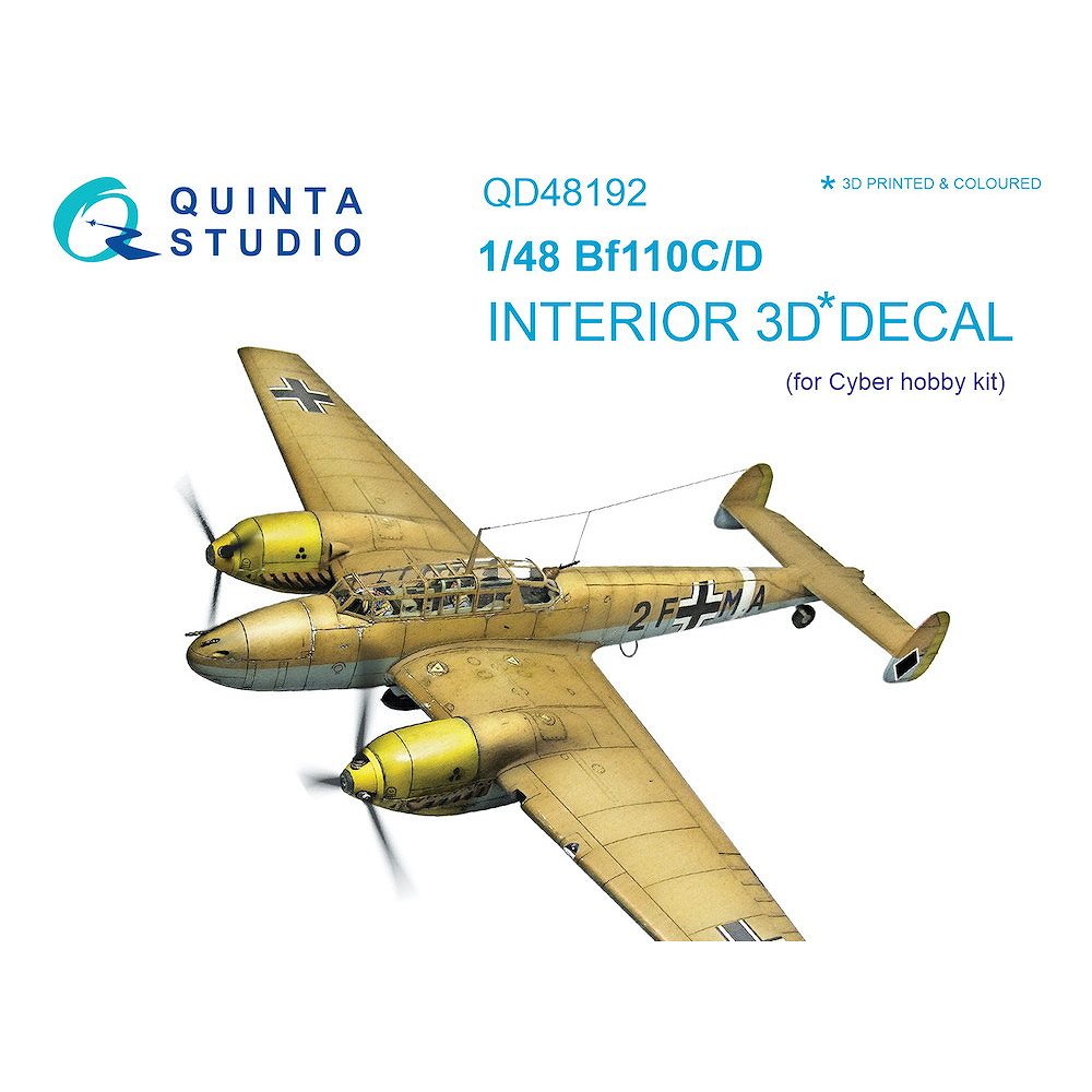 【新製品】QD48192 1/48 メッサーシュミット Bf110C/D 内装カラー3Dデカール(サイバーホビー用)
