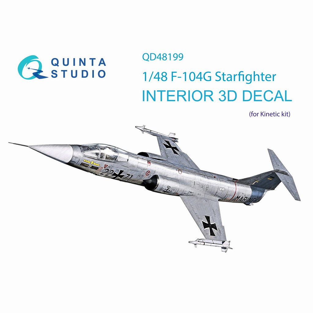 【新製品】QD48199 1/48 ロッキード F-104G スターファイター 内装カラー3Dデカール(キネティック用)