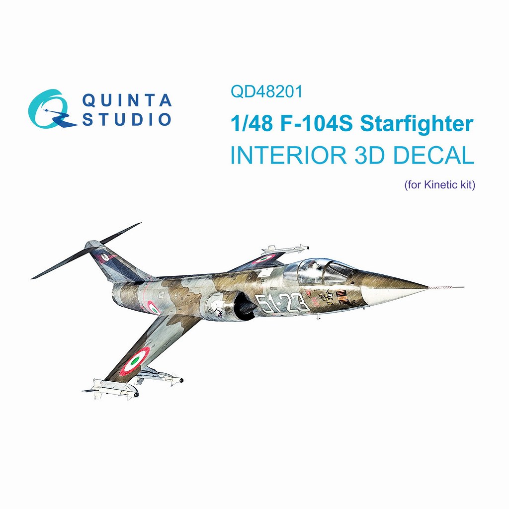 【新製品】QD48201 1/48 ロッキード F-104S スターファイター 内装カラー3Dデカール(キネティック用)