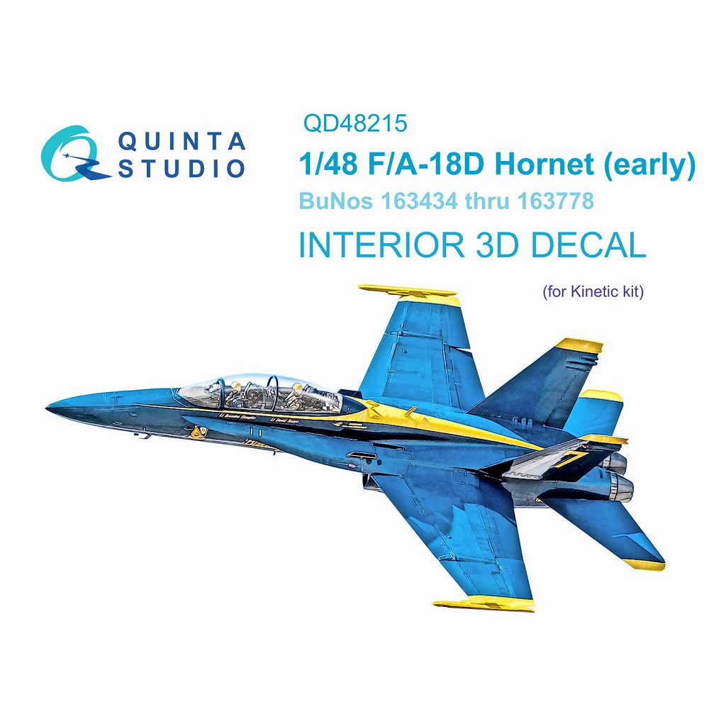 【新製品】QD48215 1/48 マクドネル・ダグラス F/A-18D ホーネット 初期型 内装カラー3Dデカール(キネティック用)