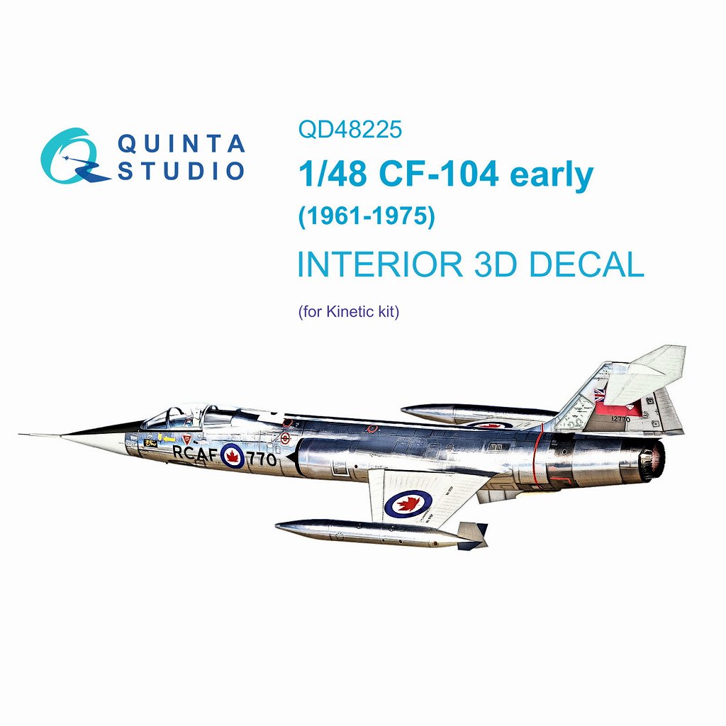【新製品】QD48225 1/48 ロッキード CF-104 スターファイター 初期型 内装カラー3Dデカール(キネティック用)