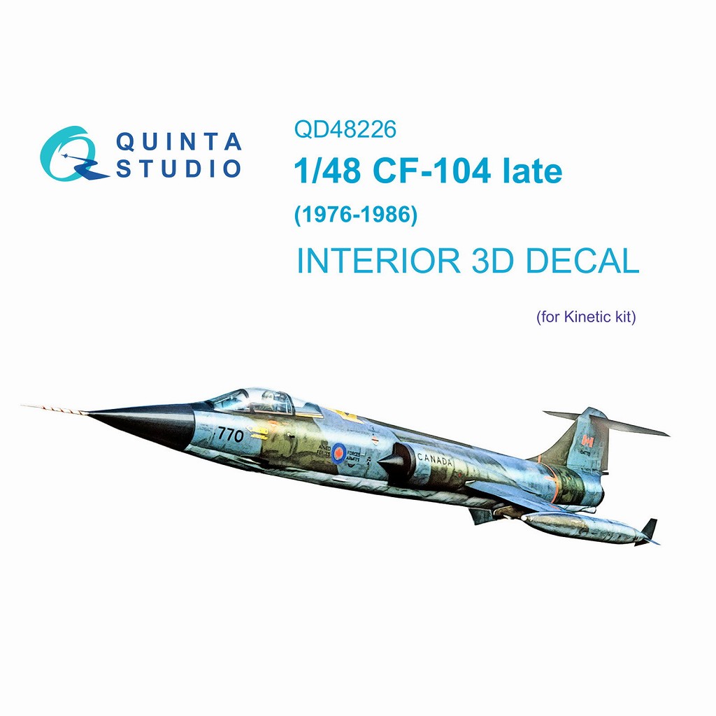 【再入荷】QD48226 1/48 ロッキード CF-104 スターファイター 後期型 内装カラー3Dデカール(キネティック用)